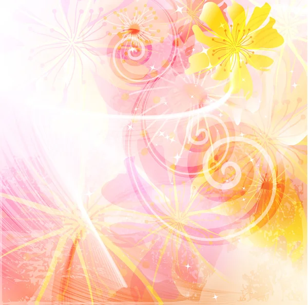 Colorato sfondo floreale, illustrazione vettoriale — Vettoriale Stock