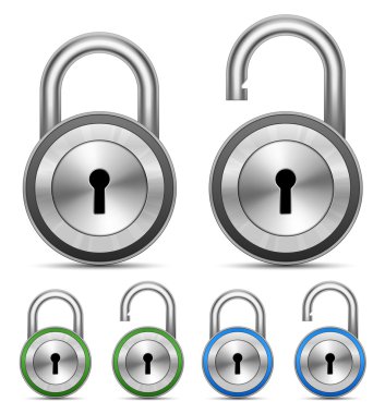 Vector Metallic Padlock clipart