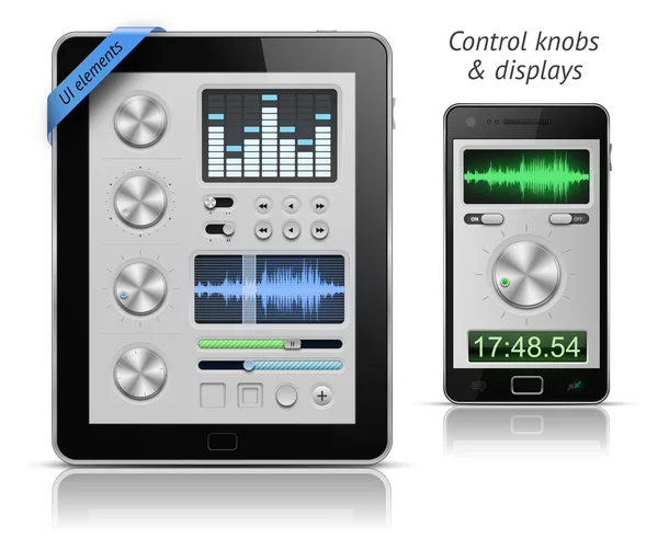 Elementos de interfaz de usuario para tablets y smartphones — Archivo Imágenes Vectoriales