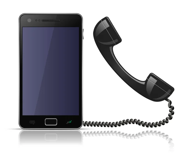 Old school telefoon handset voor smartphone — Stockvector