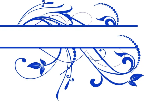 Blauwe decoratieve bloemen banner voor tekst — Stockvector