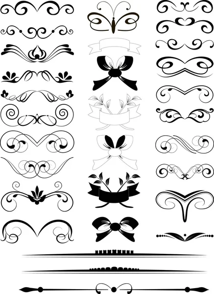 Set of small decorative elements for design — Stock Vector