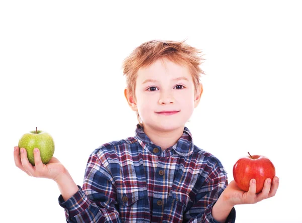 りんごと小さな男の子 — ストック写真