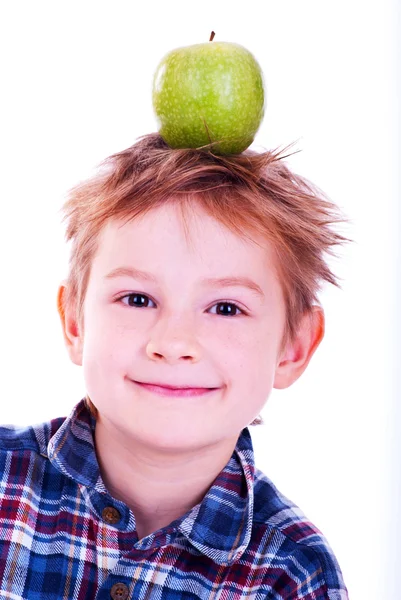 苹果的小男孩 — 图库照片