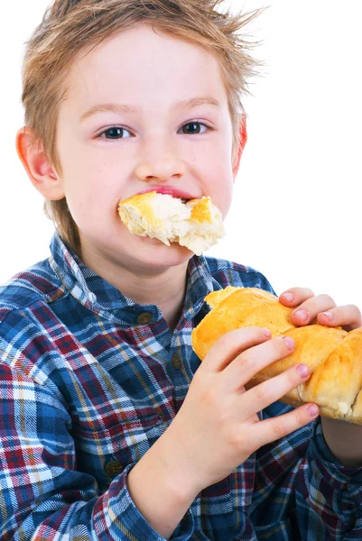 Chlapec jíst — Stock fotografie