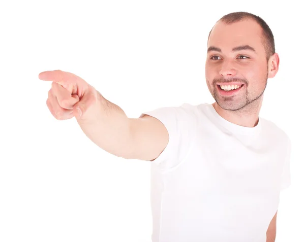 Young man pointing Stock Picture
