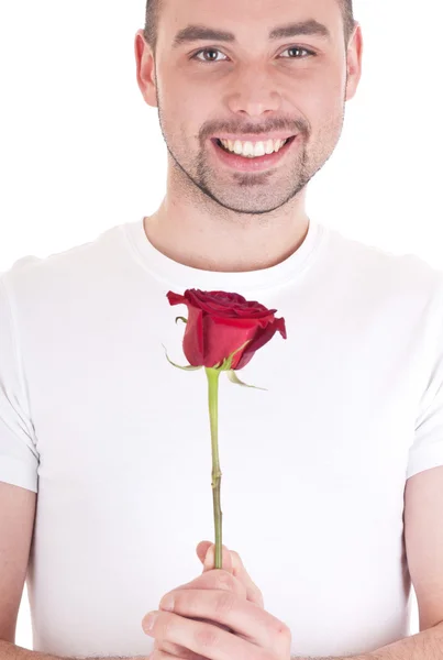 Homem com uma flor — Fotografia de Stock