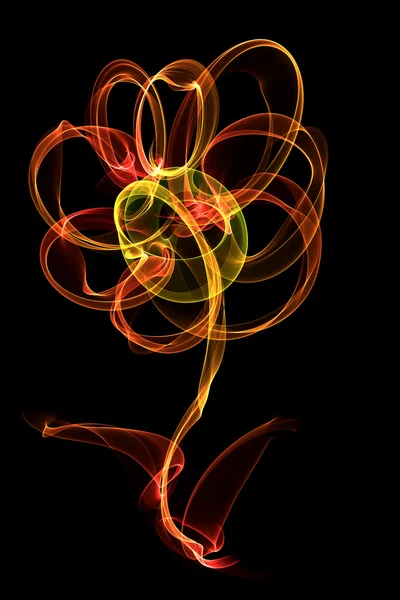 Abstract flower on black background — Stock Photo, Image