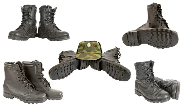 Stivali militari neri — Foto Stock