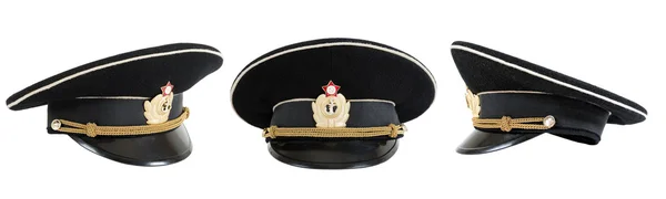 Servicio naval ruso (pico) gorra sobre fondo blanco — Foto de Stock