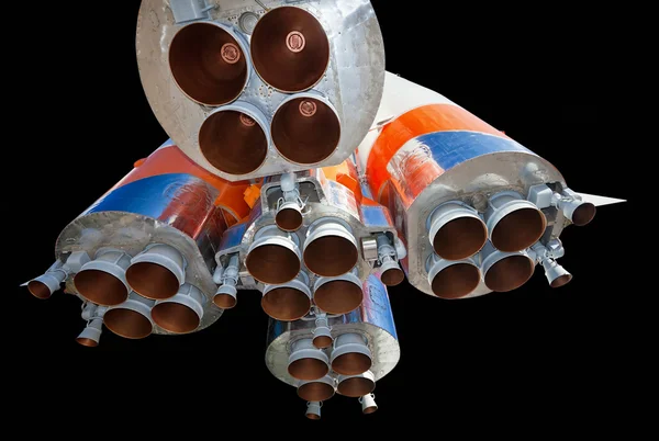 Siyah arka plan üzerine alan roket motoru — Stok fotoğraf