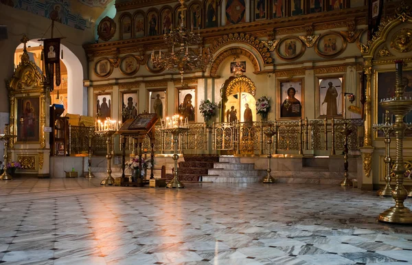 Interior of russian orthodox church — Stock Photo, Image