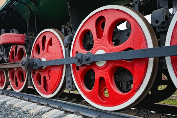 Vieilles roues locomotives à vapeur — Photo