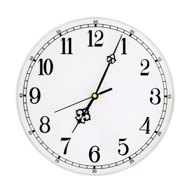 Round clock with Arabic numerals clipart