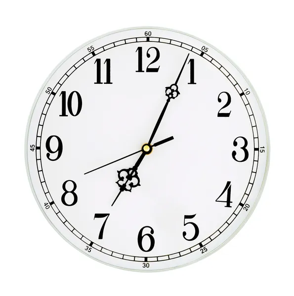 Round clock with Arabic numerals — Stock Photo, Image