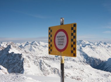 Safety in mountains. Ski resort Solden. Austria clipart