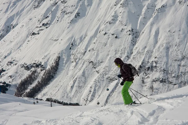 Na svazích lyžařského střediska hohrgurgl. Rakousko — Stock fotografie