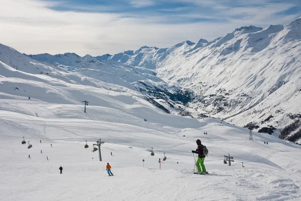 Nas encostas da estação de esqui de Hohrgurgl. Áustria — Fotografia de Stock