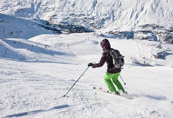 오베르 구르 글 오스트리아의 스키 리조트 슬로프 — 스톡 사진