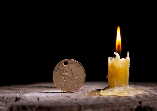 Buona fortuna e candela — Foto Stock