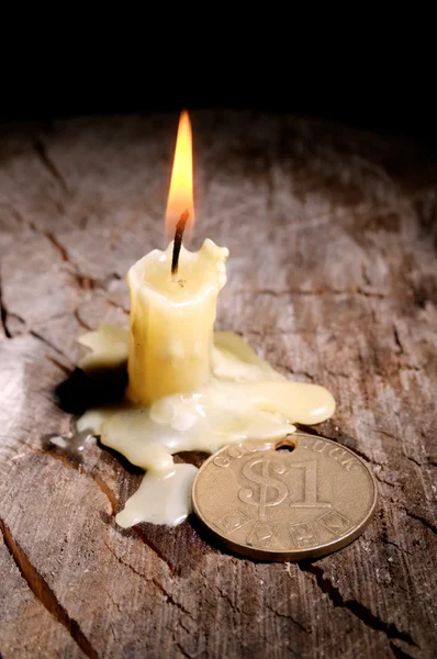 Hodně štěstí a svíčka — Stock fotografie
