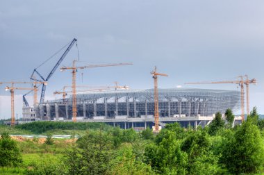 Lviv stadium construction, Ukraine clipart