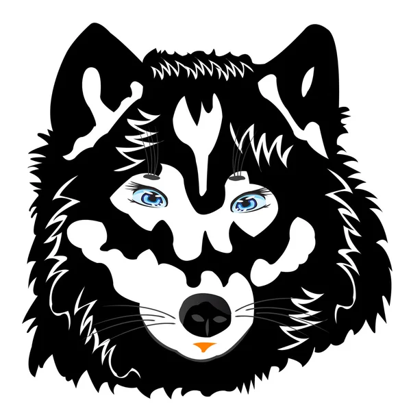 Vectorillustratie van de wolf op wit — Stockvector