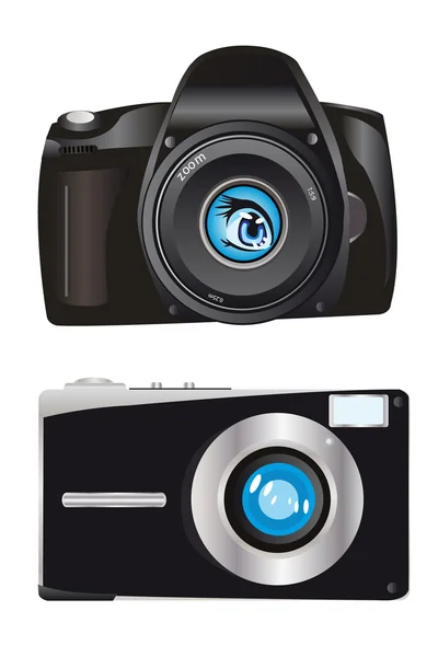 Duas câmeras digitais — Vetor de Stock