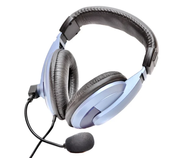 Blue headphones close-up — Stock Photo, Image