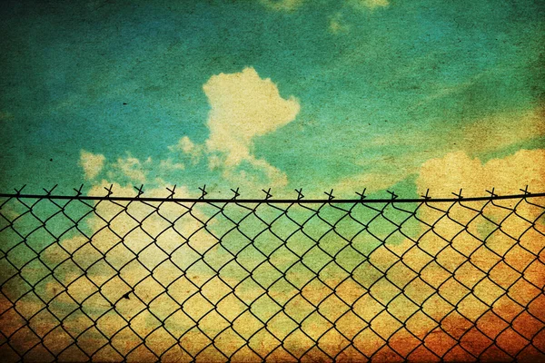 Vintage image with fence netting — Stock Photo, Image