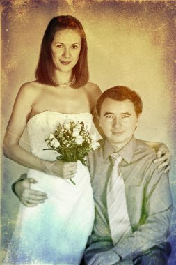 Vintage wedding photo clipart