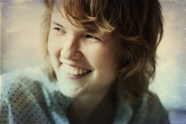 güzel genç kadın ile sanat portre