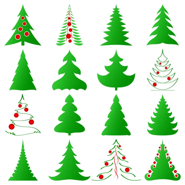 Julen träd insamling — Stock vektor
