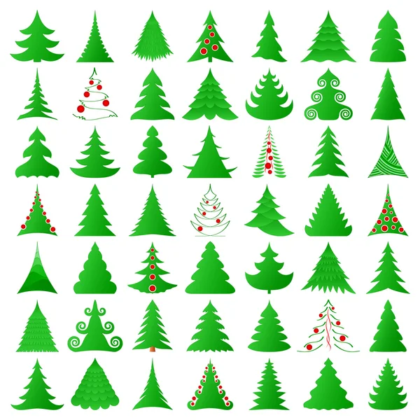 Колекція різдвяних дерев — стоковий вектор