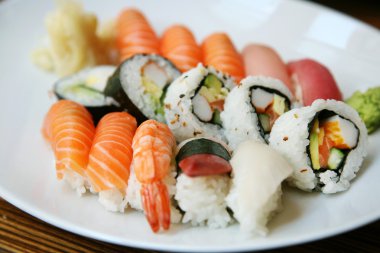 Plate of sushi clipart