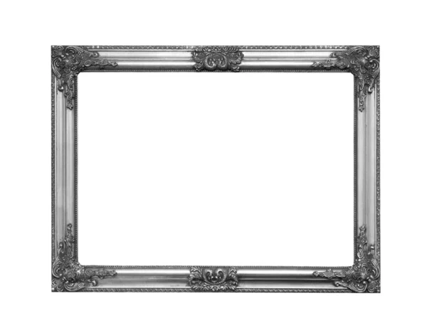 Old silver frame with Clipping Path — Stock Photo, Image
