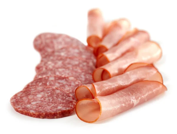 Salami sausage and prosciutto — Stock Photo, Image