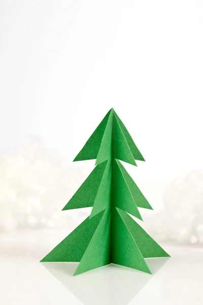 Grön papper julgran — Stockfoto