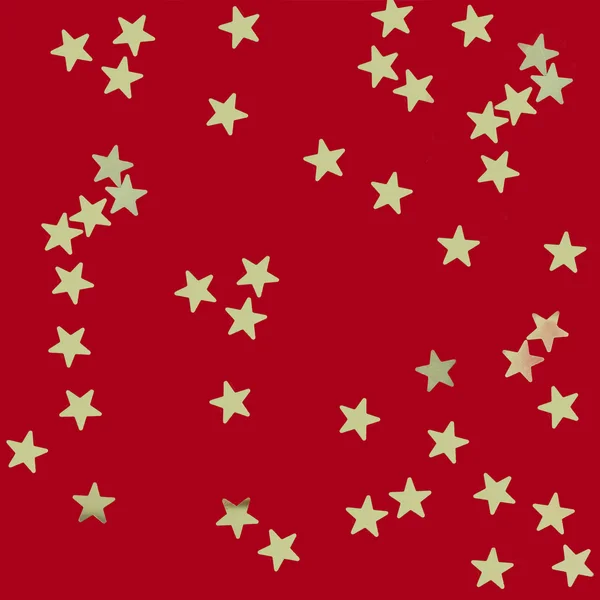 Estrelas douradas no fundo vermelho — Fotografia de Stock