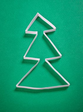 yeşil renkli kağıt Noel ağacına