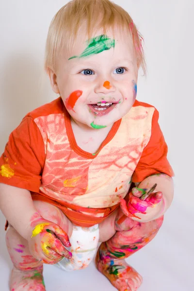 Děťátko malování — Stock fotografie