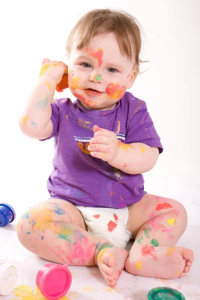 Lilla baby målning — Stockfoto