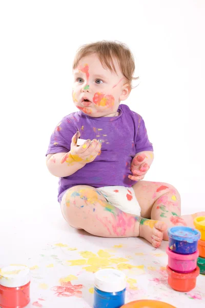Pequeño bebé pintura —  Fotos de Stock