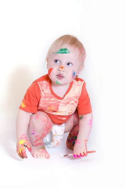 Lilla baby målning — Stockfoto