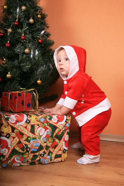 Санта помічник дитини — стокове фото