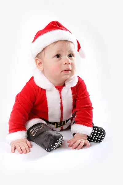 Kleine santa claus baby — Stockfoto