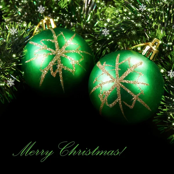 Green Christmas balls — Stock Photo, Image