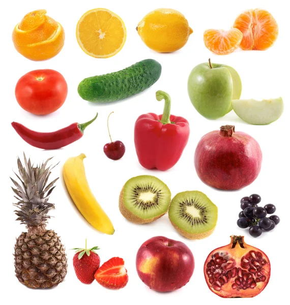 Овощи и фруктовые коллажи — стоковое фото
