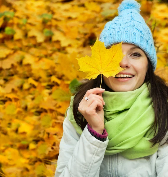 stock image Happy autumn girl