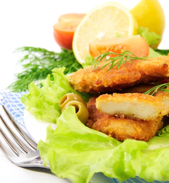 Schnitzel with vegetables — Stock Photo, Image